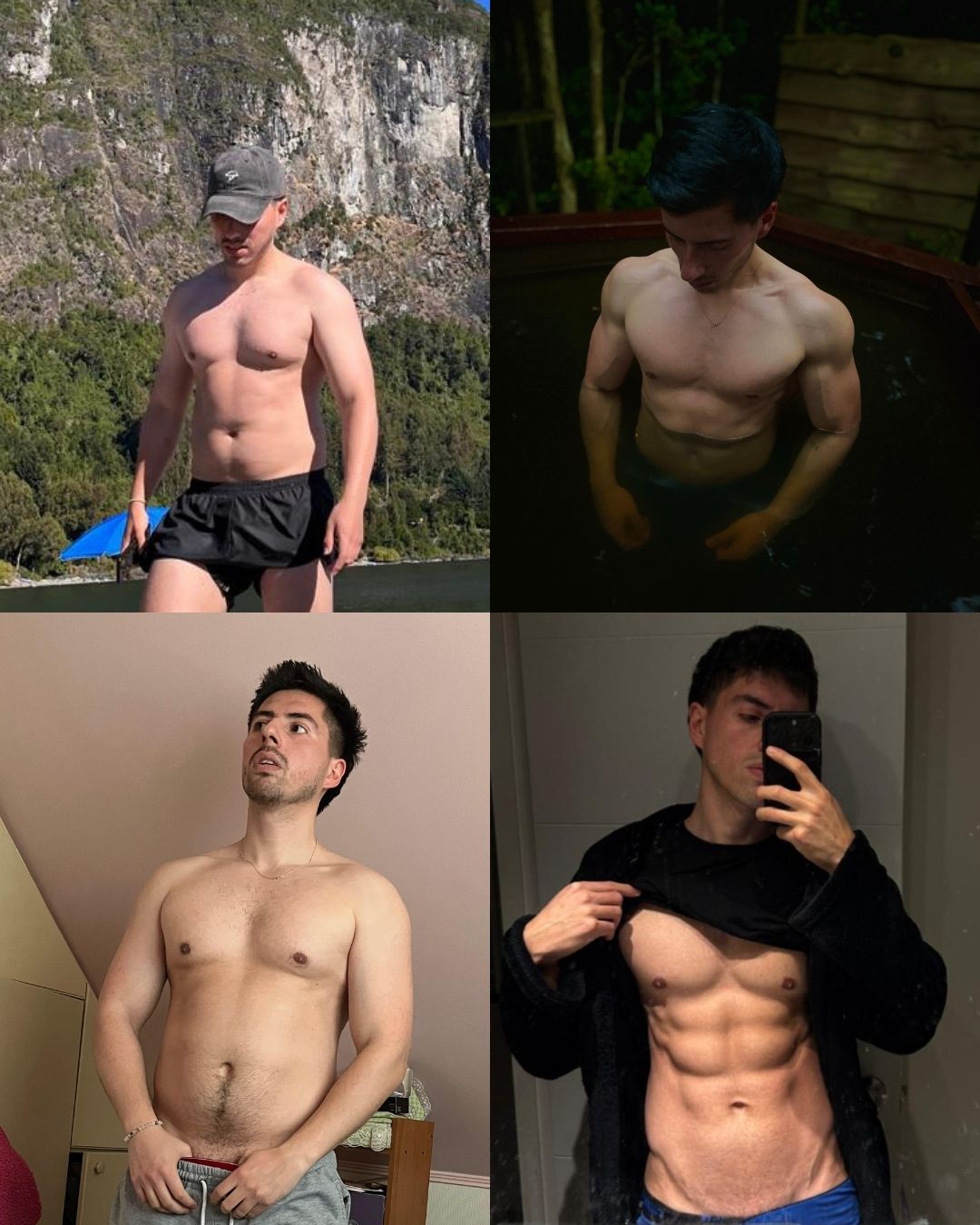 Transformación física Cristóbal Zúñiga, 2023 vs 2026